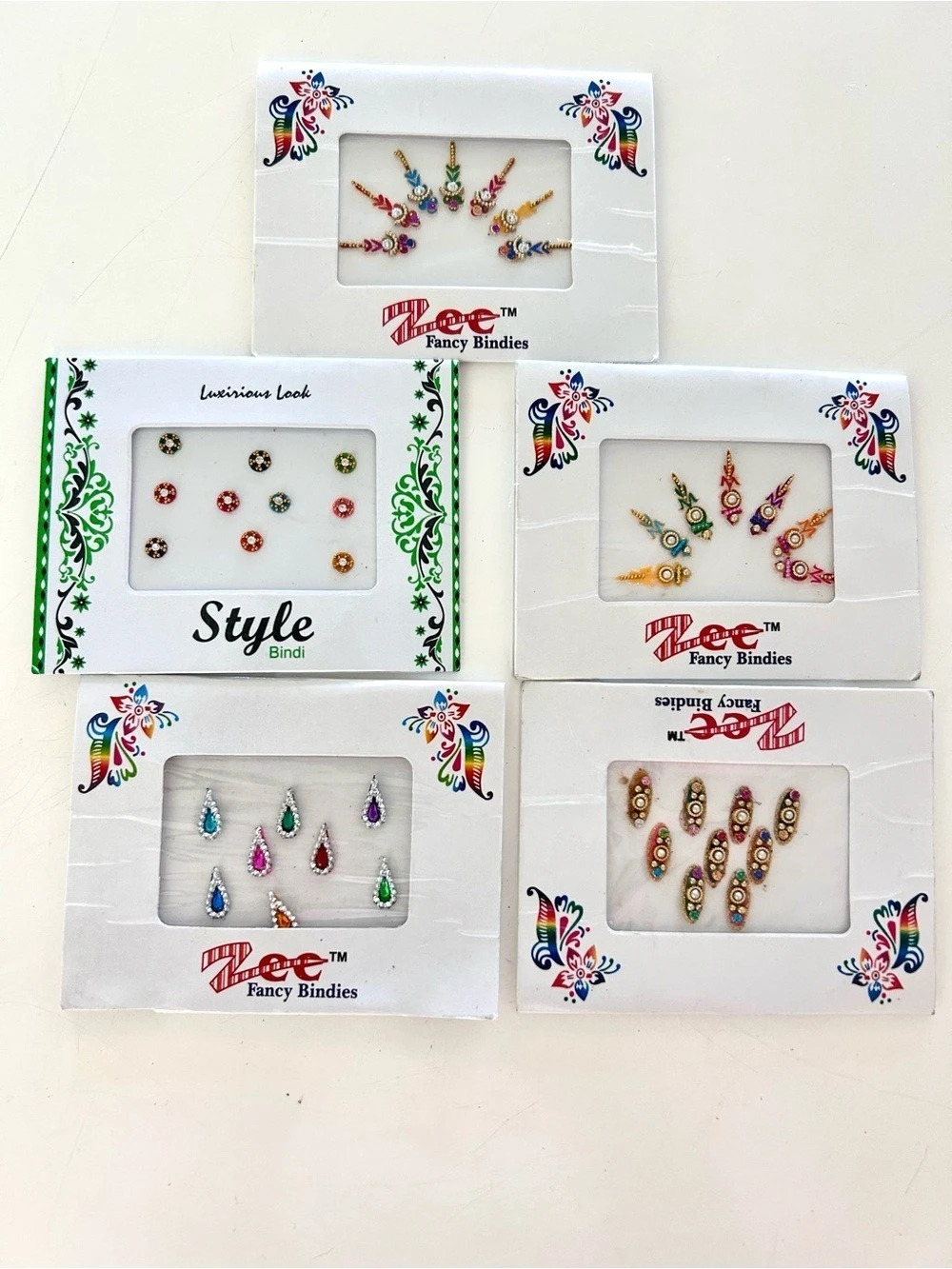 Zee Fancy Bindies Multicolor Fancy Bindi Assortment 5 pack